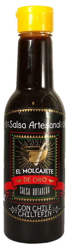 Salsas picantes mexicanas Molcajete de Oro con chiltepín