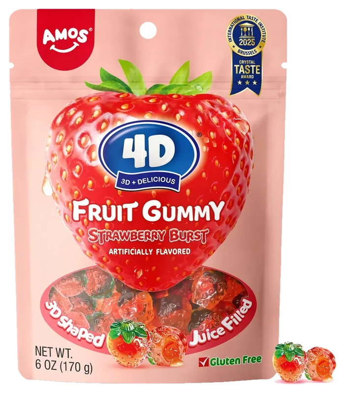 Gomitas Peelerz Amos 4D Rellenas Fresa